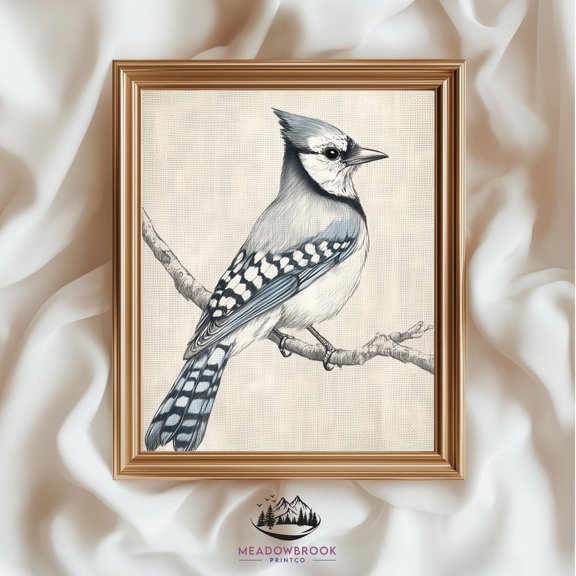 Vintage Cardinal Sketch Rustic Unframed Paper Print