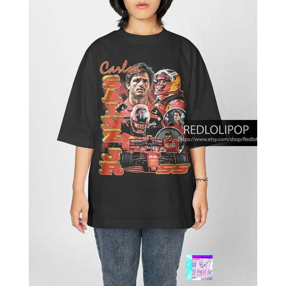 Vintage Carlos Sainz Jr T-Shirt, Vintage Oversized Sport Tee, Unisex Shirt