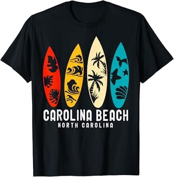 Vintage Carolina Beach North Carolina Beach Surfing T-Shirt