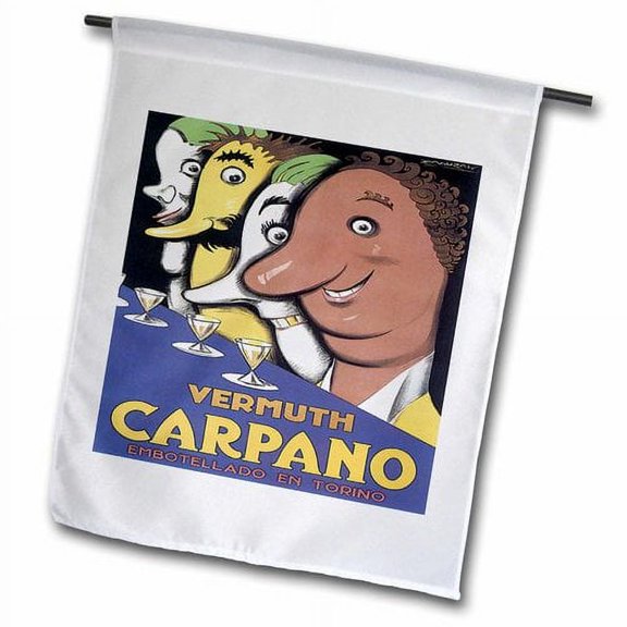 3dRose, Vintage Carpano Vermuth Advertising Poster, 18 x 27 inch Garden Flag