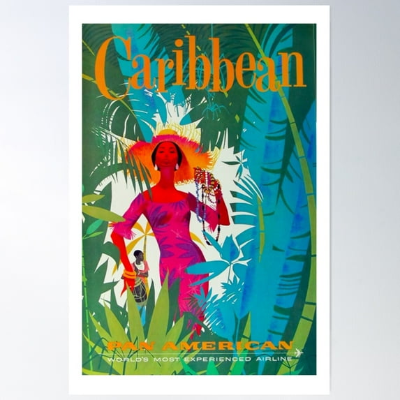 Vintage Carribean Poster Wall Art, Modern Wall Decor For Living Room Bedroom, 8x12 UNFRAMED