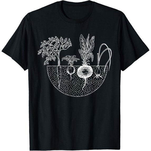 Vintage Carrot Radish Vegetable Gardener Gardening Farm T-Shirt