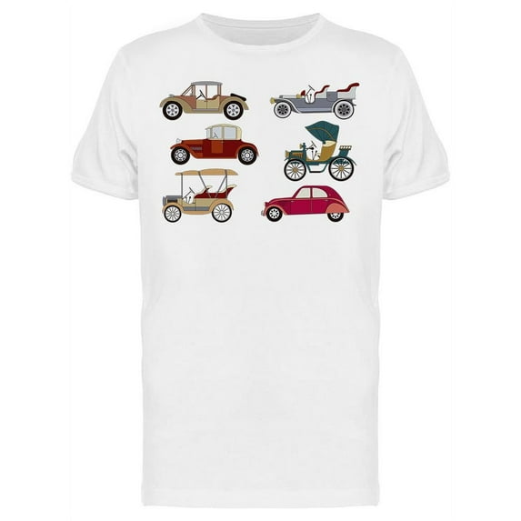 Vintage Cars Set T-Shirt Men -Image by Shutterstock, Male Medium