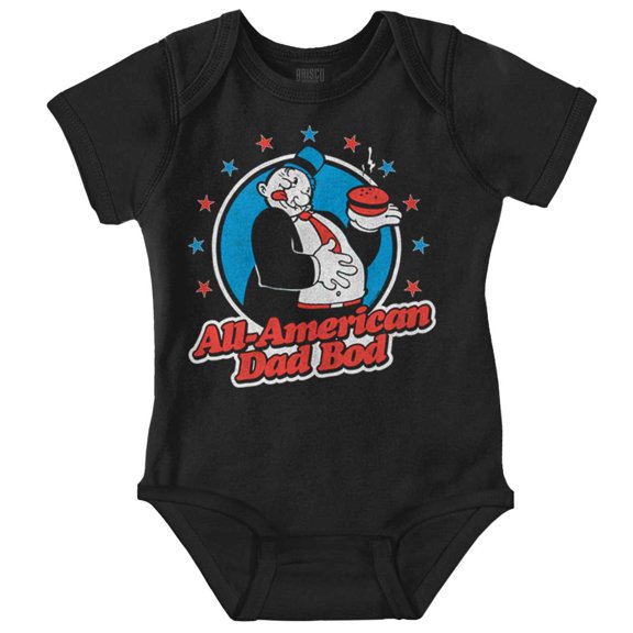 Vintage Cartoon All American Dad Bod Bodysuit Jumper Boys Infant Baby Brisco Brands 12M