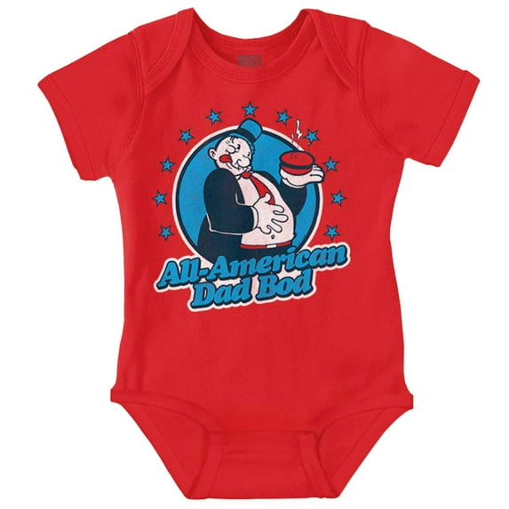 Vintage Cartoon All American Dad Bod Bodysuit Jumper Boys Infant Baby Brisco Brands 6M