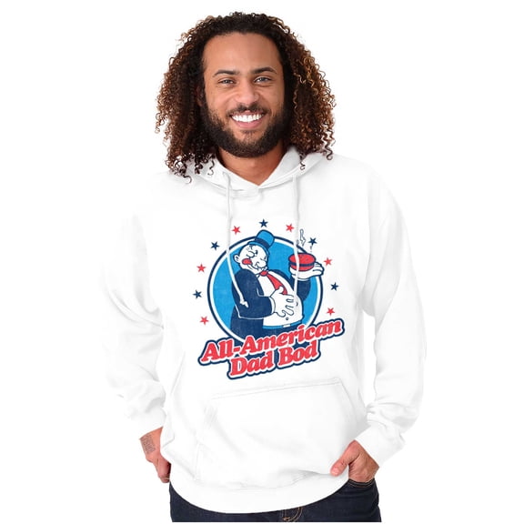Vintage Cartoon All American Dad Bod Hoodie Hooded Sweatshirt Men Brisco Brands X