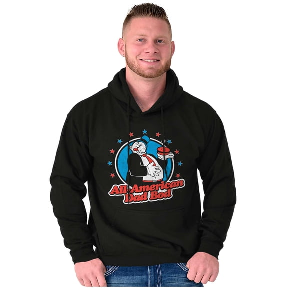 Vintage Cartoon All American Dad Bod Hoodie Hooded Sweatshirt Men Brisco Brands X