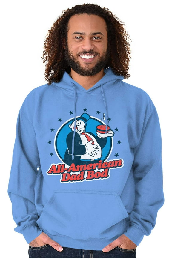 Vintage Cartoon All American Dad Bod Men Big & Tall Graphic Hoodie Brisco Brands 3X
