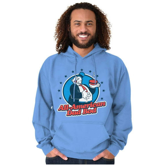 Vintage Cartoon All American Dad Bod Men Big & Tall Graphic Hoodie Brisco Brands 3X