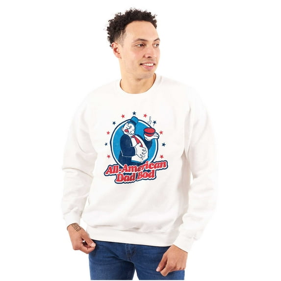Vintage Cartoon All American Dad Bod Men's Crewneck Sweatshirt Brisco Brands M
