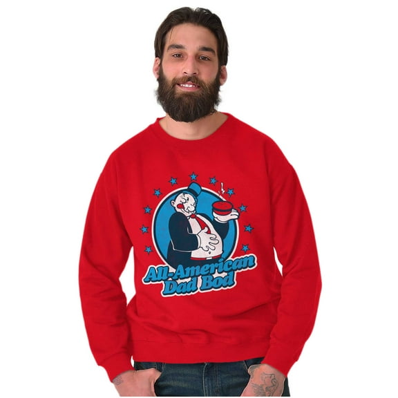 Vintage Cartoon All American Dad Bod Men's Crewneck Sweatshirt Brisco Brands M