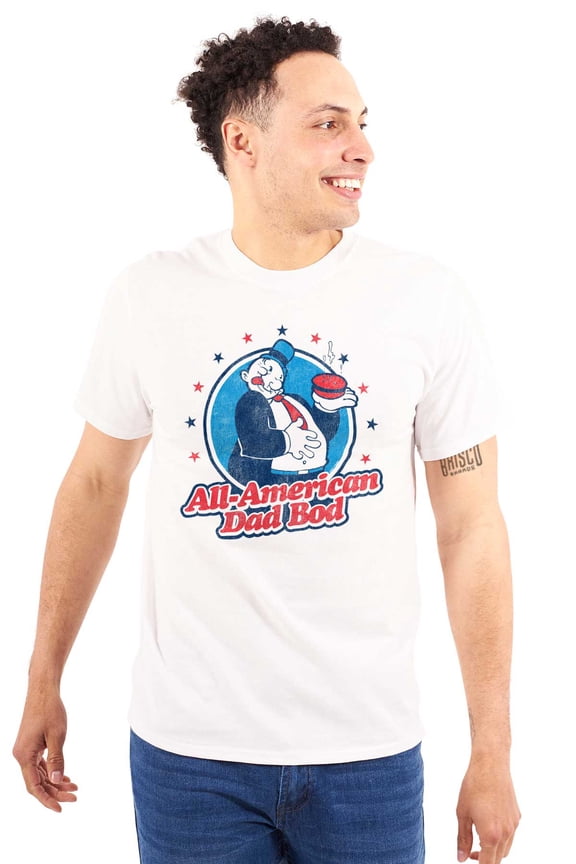 Vintage Cartoon All American Dad Bod Men's Graphic T Shirt Tees Brisco Brands M