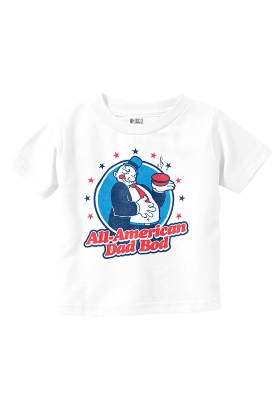 Vintage Cartoon All American Dad Bod Youth T Shirt Tee Boys Infant Toddler Brisco Brands 3T