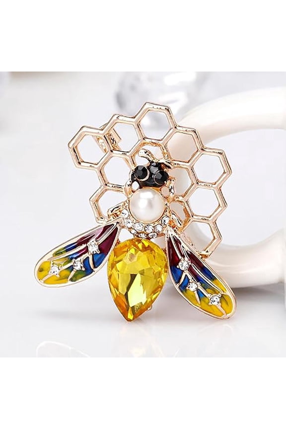 Vintage Cartoon Bee Enamel Brooch Pin Colorful Insect Jewelry for Women