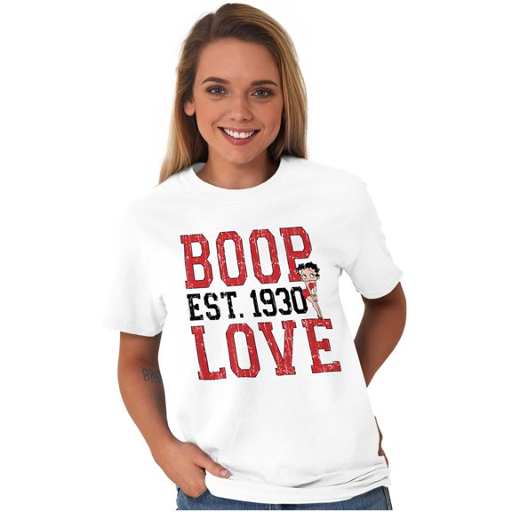 Vintage Cartoon Betty Boop Love 1930 Women's Graphic T Shirt Tees Brisco Brands L