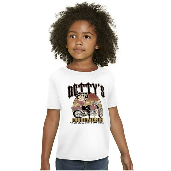Vintage Cartoon Betty's Motorcycles Girls Kids T Shirt Tees Teen Brisco Brands S