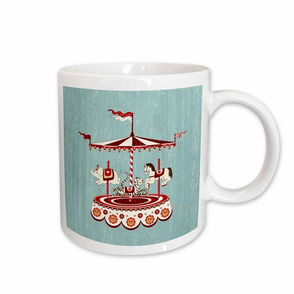 Vintage Cartoon Carousel Illustration 15oz Mug mug-203075-2