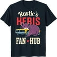 Vintage Cartoon Hamster Driving Yellow Car TShirt Rustic's Herbis Fan