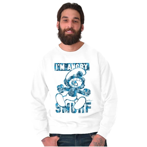 Vintage Cartoon I'm Angry Smurf Unisex Plus Size Sweatshirt Brisco Brands 4X