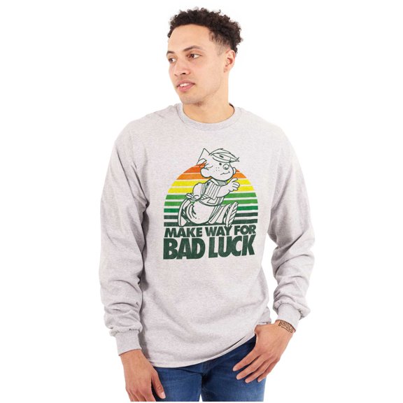 Vintage Cartoon Make Way For Bad Luck Unisex Plus Size Long Sleeve Shirt Brisco Brands 3X