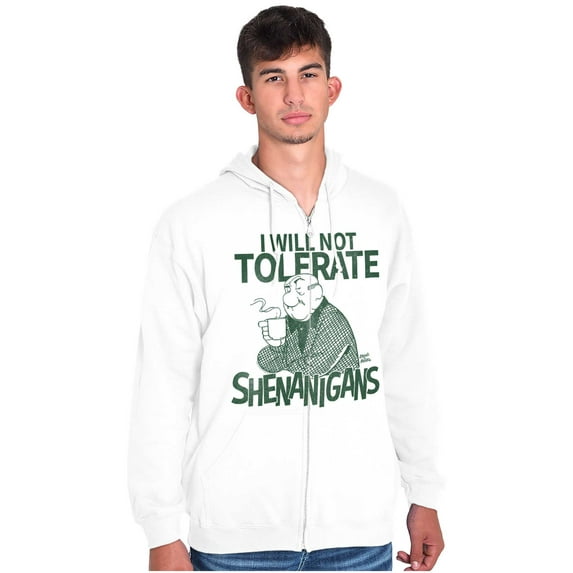 Vintage Cartoon No Shenanigans Zip Hoodie Sweatshirt Men Brisco Brands M