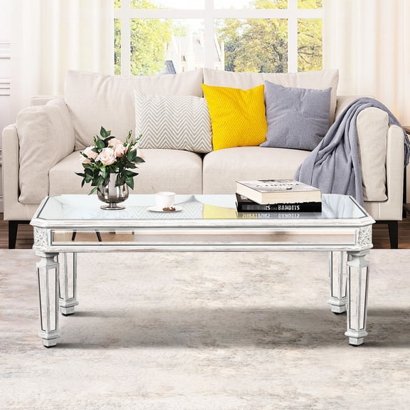 Vintage Carved Coffee Table / Primary Living Space / Simple to Clean