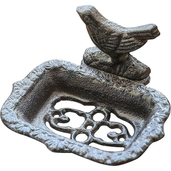 Vintage Cast Iron Bird Soap Dish Bird Decorative Bathroom Soap Dish Country Accent Drainable Cast Iron Soap Dish for Bathroom