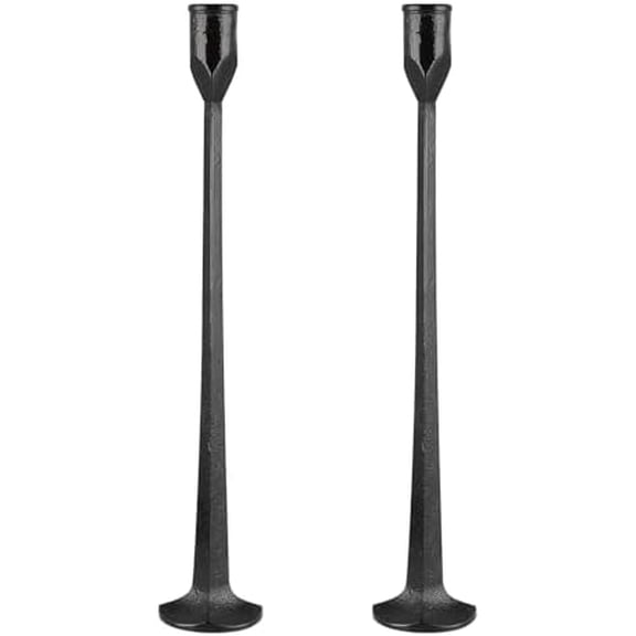 Vintage Cast Iron Candlesticks, 16.7" Tall Taper Candle Holders, Decorative Candle Stand for Mantel, Party, Wedding, Dining Table, Pack of 2