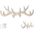 thumbnail image 1 of Comfify Coat Hook Rack, Wall-Mounted, Cast Iron, Deer Antlers Design, Antique White, 1 of 8