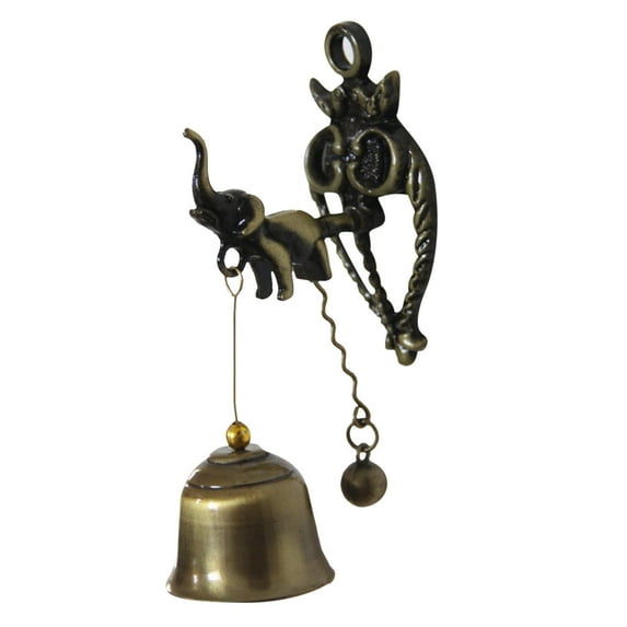 Vintage Cast Iron Dinner Bell as Entry Door Bell, Outside Hanging Decor or Indoor Decoration Wall Antique Farm and Front Gate Bell Brown