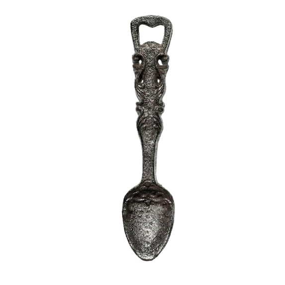 Vintage Cast Iron Utensil Wall Decor, Rustic Kitchen Art with Spoon Fork Knife Bottle Openers, Perfect for Farmhouse and Cottage Interiors, Ideal Gift for Home Chefs and Decor Enthusiasts