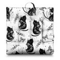 thumbnail image 1 of Vintage Cat Illustration Tatami Mat - Floral Cat Design Seat Pad - Soft & Supportive Yoga Meditation Cushion, 1 of 6