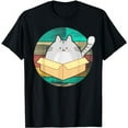 thumbnail image 1 of Vintage Cat In Box Retro Style | Cute Fat Cat T-Shirt, 1 of 3