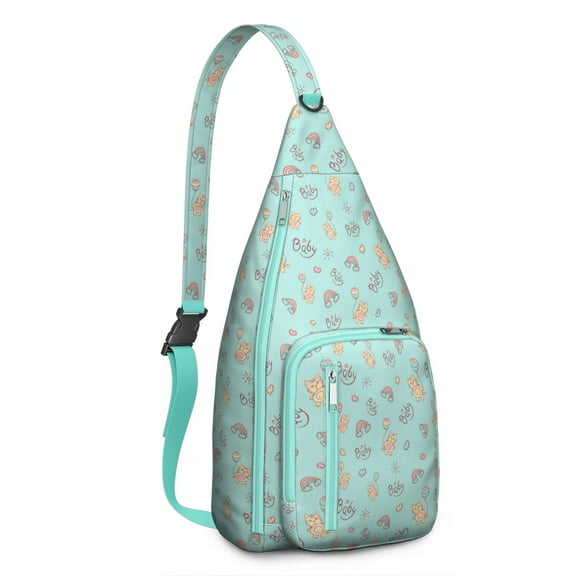 Vintage Cat Print Sling Backpack – Cute Watercolor Hand-Drawn Cat Crossbody Bag for Travel & Hiking