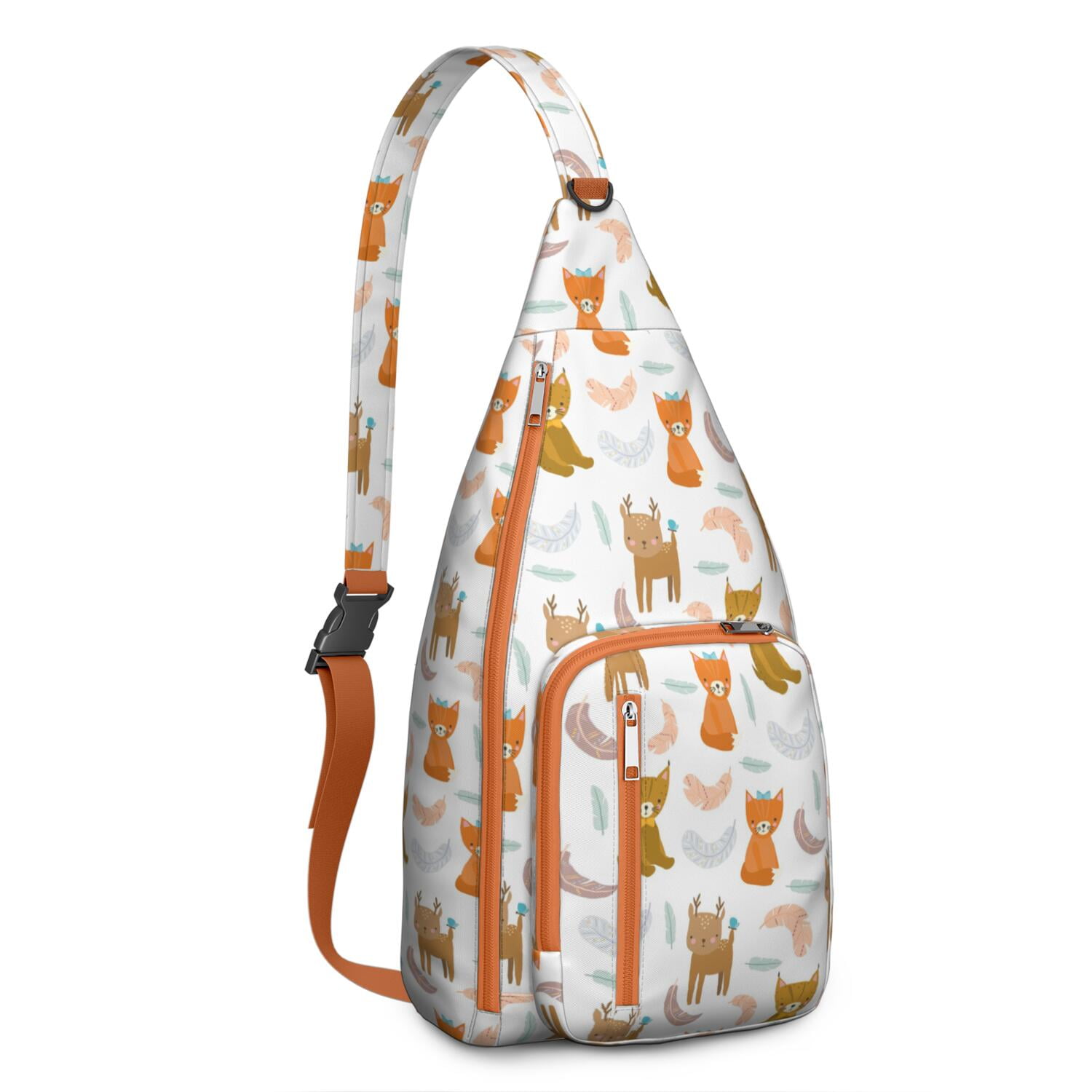 Vintage Cat Print Sling Backpack – Cute Watercolor Hand-Drawn Cat Crossbody Bag for Travel & Hiking