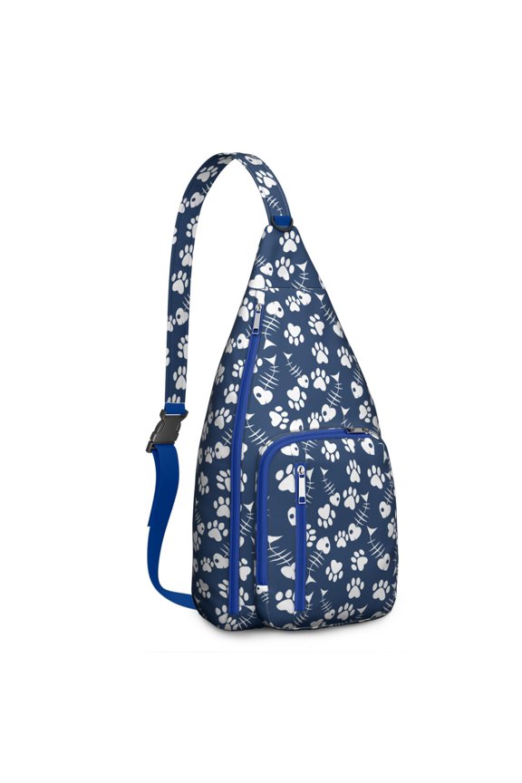 Vintage Cat Print Sling Backpack – Cute Watercolor Hand-Drawn Cat Crossbody Bag for Travel & Hiking