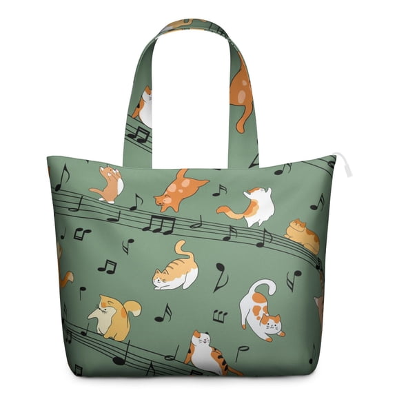 Vintage Cat Print Travel Tote, Floral Cat Design Weekender Duffel, Lightweight Multipurpose Carry-on Bag for Travel