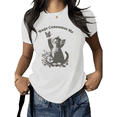 thumbnail image 1 of Vintage Cat Shirt Print Tshirt Graphic Tees Shirts White Women Cute Cat Aesthetic Floral Butterfly Humor Design Casual Summer Soft Tee Size S-5XL Tops, 1 of 5