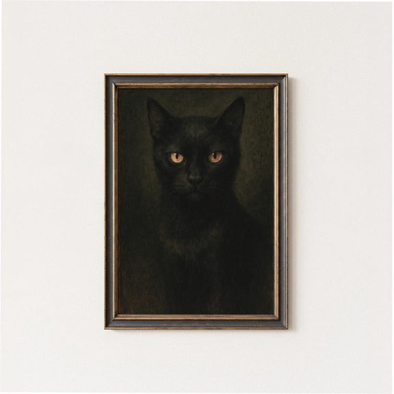 Vintage Cat Victorian Poster Wall Art Print Spooky Scary Printable Wall Art Dark Academia UNFRAMED Poster, Wall Art for Decor, Present, 8x12