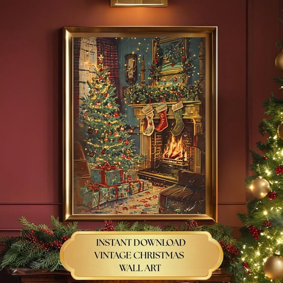 Vintage Catalog Wall Art, Cozyfireplace And Mid-Century Modern Tree , Nostalgicdecor Unframed Paper Print