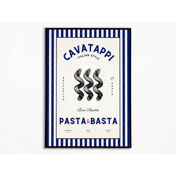 Vintage Cavatappi Poster, Unframed Paper Poster 8x10in