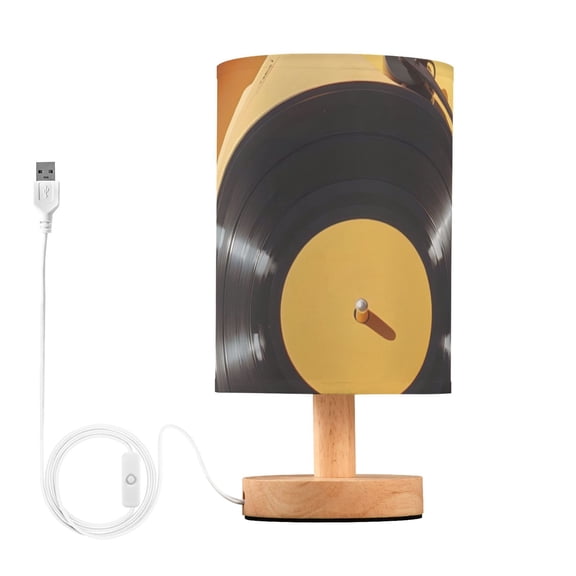 Vintage Cd Bread Table Lamp for Desk Nightstand Lamp with USB Modern Gifts for Bedroom Living Room Kids Room