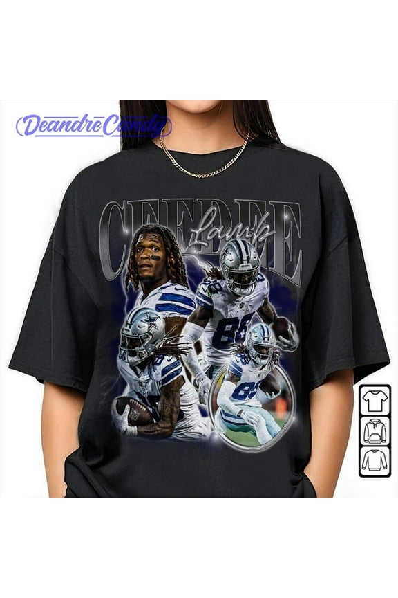 Vintage CeeDee Lamb Dallas Football Shirt, Cowboys Vintage Football 90s Tee, Gift for Fan,Black Color,Size L