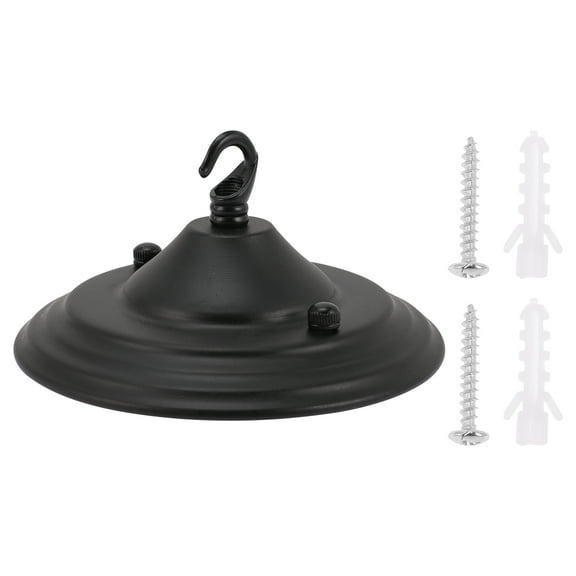 Black Iron Ceiling Cover Plate for Light Fixture Mounting with Simple Elegant Design 6.5 inches