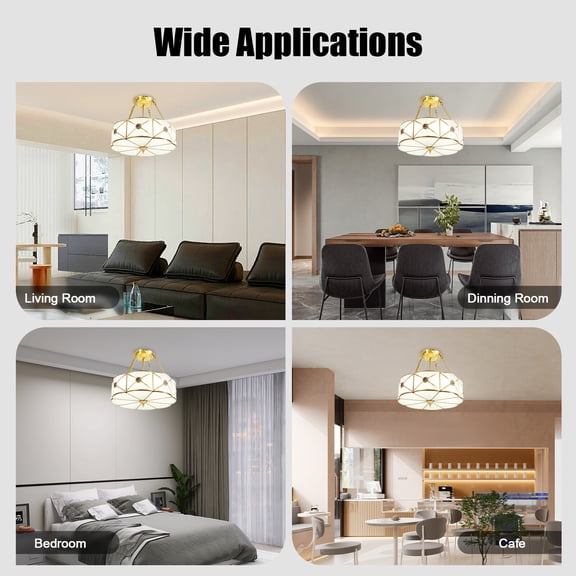 Vintage Ceiling Light Chandelier Stained Glass Lamp Flush Mount Fixture Tiffany for Dining Rooms, Kitchens