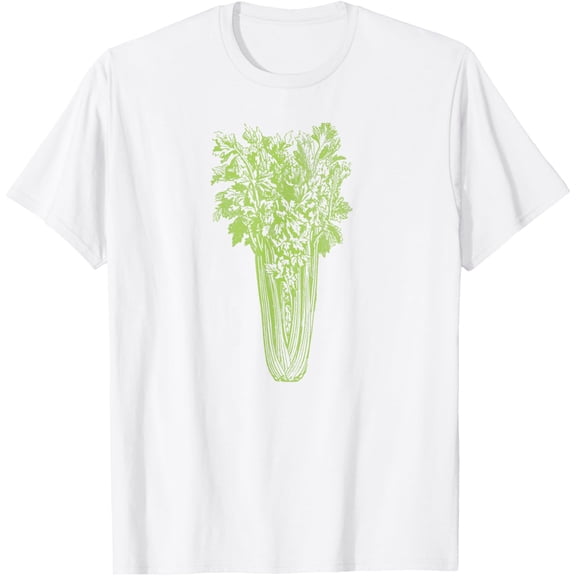 Vintage Celery Stalk Vegetable Gift Celery Juice Lover T-ShirtMen's and women's pure cotton short-sleeved shirts