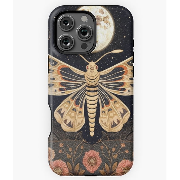 Vintage Celestial Moon Moth Design N5743 Phone Case for iPhone 17 16 15 14 13 12 11 Pro Max