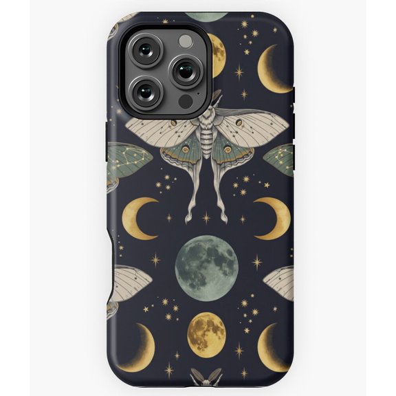 Vintage Celestial Moth Moon Phases N5768 Phone Case for iPhone 17 16 15 14 13 12 11 Pro Max