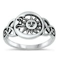 thumbnail image 1 of Vintage Celtic Sun & Moon Ring .925 Sterling Silver Band Jewelry Female Male Unisex Size 9, 1 of 4