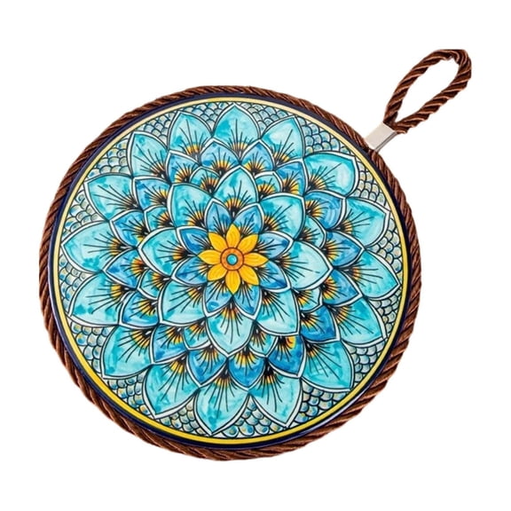 Vintage Ceramic Trivet, Heat Resistant Dishes Mat, Trivets for Hot Pots and Pans, Protect Table Countertop, Kitchen Decor